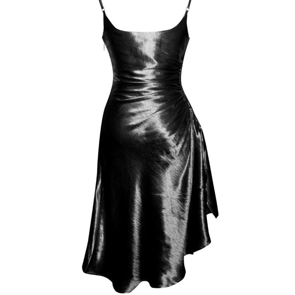 Callie Lives Blinding Love: Sleeveless Cami Cowl Neck Golden Yellow Slip Dress L - Picture 10 of 12